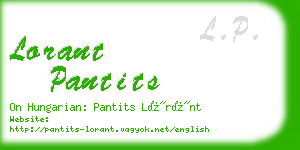 lorant pantits business card